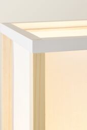 ValueLights Struttura Wooden Shelving Floor Lamp with Fabric Shade & LED Bulb in Light Oak - thumbnail 4