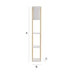 ValueLights Struttura Wooden Shelving Floor Lamp with Fabric Shade & LED Bulb in Light Oak - thumbnail 9