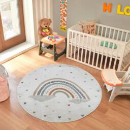 Livabliss Lilian - Kids Beige Orange Blue Green Washable Rug for Children's Rooms - Size: 80 cm x 150 cm - thumbnail 8