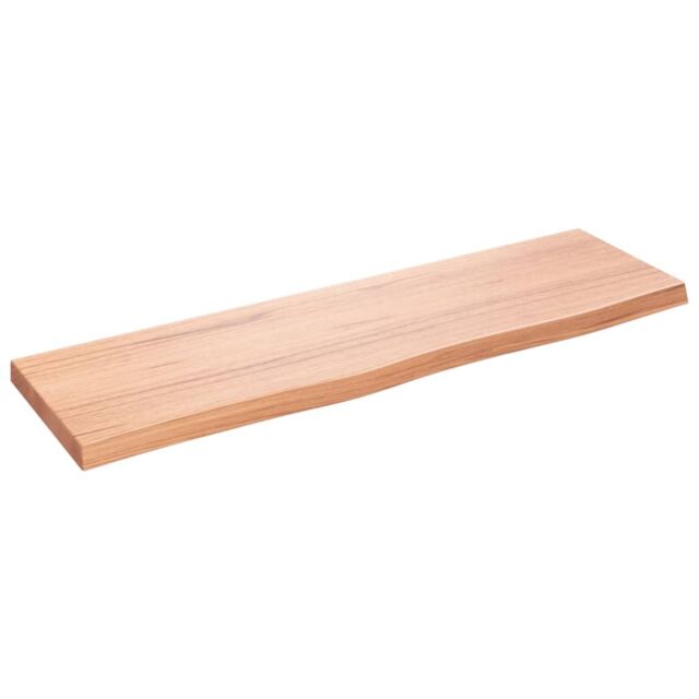 Berkfield Home Wall Shelf Light Brown 100x30x(2-4) cm Treated Solid Wood Oak - image 1