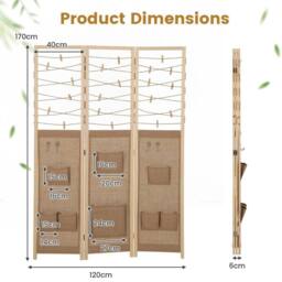 KORVIXA Folding Display Stand Boho Wooden Space in Brown - Size: 500mm - thumbnail 2