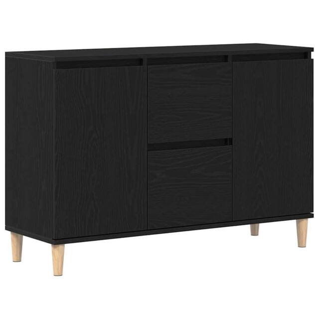 Berkfield Home Black Oak Sideboard - 101x35x60 cm - Made of Engineered Wood - Size: 101 x 35 x 60 cm - image 1