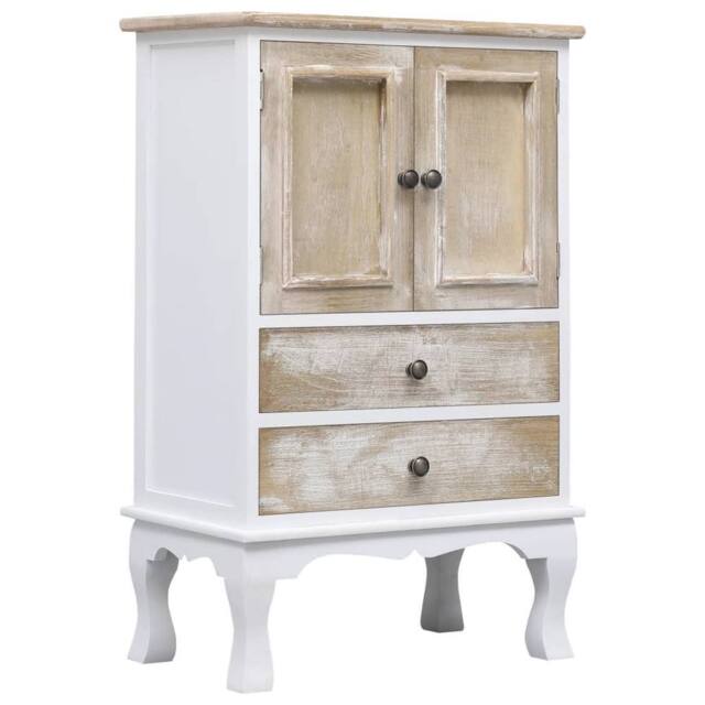 Berkfield Home Drawer Cabinet White 50x30x80 cm Wood - Size: 50 x 30 x 80 cm - image 1