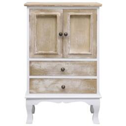 Berkfield Home Drawer Cabinet White 50x30x80 cm Wood - Size: 50 x 30 x 80 cm - thumbnail 2