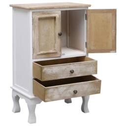 Berkfield Home Drawer Cabinet White 50x30x80 cm Wood - Size: 50 x 30 x 80 cm - thumbnail 3
