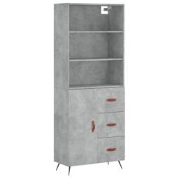 Berkfield Home Highboard Concrete Grey 69.5x34x180 cm Engineered Wood - thumbnail 3