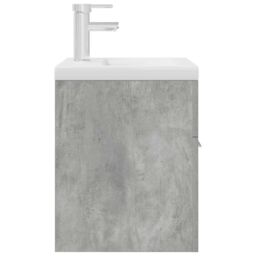 Berkfield Home Bathroom Sink Cabinet with Built-in Basin & Faucet Concrete Grey - thumbnail 6