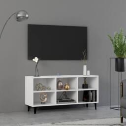 Berkfield Home TV Cabinet with Metal Legs White 103.5x30x50 cm - thumbnail 2