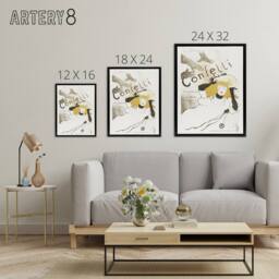 "Artery8 Confetti Vintage French Advert Framed Canvas Wall Art Print Lautrec in White - Size: W12"" x H16""" - thumbnail 4