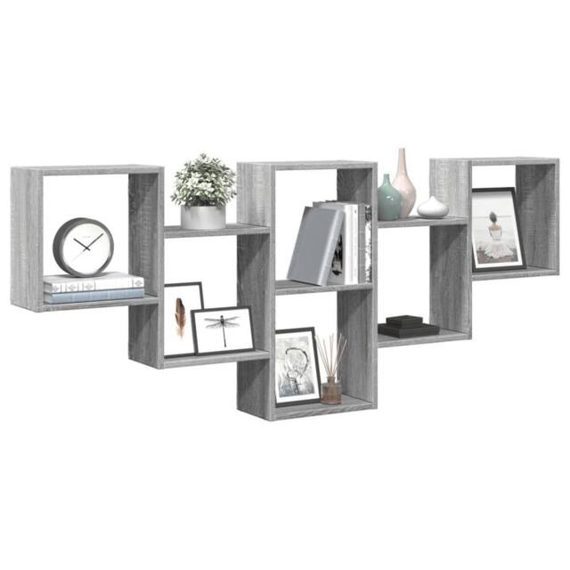 Berkfield Home Wall Shelf Grey Sonoma 159x18x66 cm Engineered Wood - Size: 159 x 18 x 66 cm - image 1