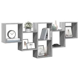 Berkfield Home Wall Shelf Grey Sonoma 159x18x66 cm Engineered Wood - Size: 159 x 18 x 66 cm - thumbnail 1