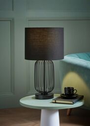 ValueLights Gabbia Black Metal Touch Table Lamp - thumbnail 1