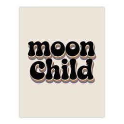 "Artery8 Moon Child Retro Rainbow Font Typography Wall Art Print in Beige - Size: W12"" x H16""" - thumbnail 1