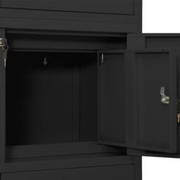 Berkfield Home Office Cabinet Anthracite 90x40x180 cm Steel in Black - Size: 90 x 40 x 180 cm - thumbnail 6