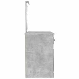 Berkfield Home White Dressing Table with LED Concrete Grey 90x50x132.5 cm Engine - thumbnail 8