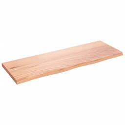 Berkfield Home Beautiful Wall Shelf Light Brown 80x30x2 cm Treated Solid Wood Oak - Size: 80 x 30 x 2 cm - thumbnail 3