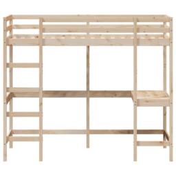 Berkfield Home Loft Bed without Mattress 90x190 cm Single Solid Wood Pine in Light Tan - thumbnail 4