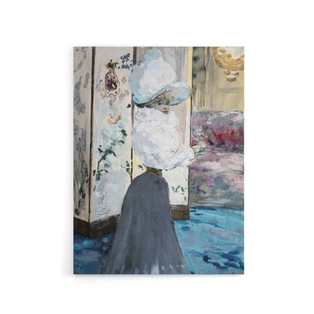 "Artery8 Henry Somm Woman & Japanese Folding Screen Canvas Wall Art Print - Size: W12"" x H16""" - image 1