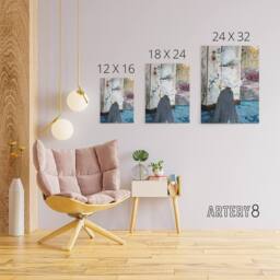 "Artery8 Henry Somm Woman & Japanese Folding Screen Canvas Wall Art Print - Size: W12"" x H16""" - thumbnail 4