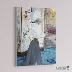 "Artery8 Henry Somm Woman & Japanese Folding Screen Canvas Wall Art Print - Size: W12"" x H16""" - thumbnail 2