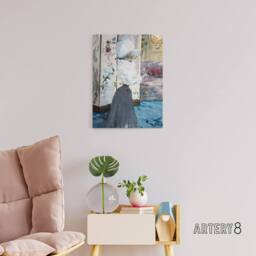 "Artery8 Henry Somm Woman & Japanese Folding Screen Canvas Wall Art Print - Size: W12"" x H16""" - thumbnail 3