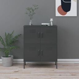 Berkfield Home Storage Cabinet Anthracite 80x35x101.5 cm Steel in Black - thumbnail 1