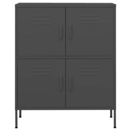 Berkfield Home Storage Cabinet Anthracite 80x35x101.5 cm Steel in Black - thumbnail 3