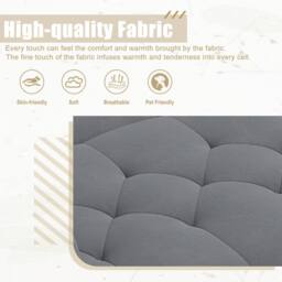 Direct Wicker Modern Velvet Fabric 2-seater Sofa with 3-speed Adjustable Backrest in Dark Grey - Size: 2 Seater - thumbnail 3