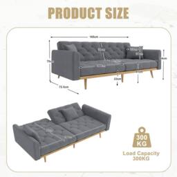 Direct Wicker Modern Velvet Fabric 2-seater Sofa with 3-speed Adjustable Backrest in Dark Grey - Size: 2 Seater - thumbnail 2