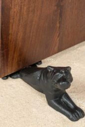 Homescapes Heavyweight Cast Iron Dog Door Stop in Black - thumbnail 1
