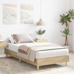 Berkfield Home Bed Frame No Mattress Sonoma Oak 75x190 cm Small Single Wood in Light Brown - thumbnail 3