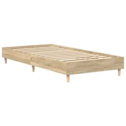 Berkfield Home Bed Frame No Mattress Sonoma Oak 75x190 cm Small Single Wood in Light Brown - thumbnail 4