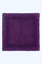 Homescapes Luxury Square Bath Mat 1600GSM 100% Cotton Reversible Shower Mat, 50cm in Purple - thumbnail 1