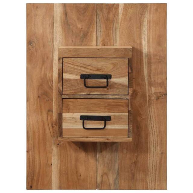 Berkfield Home Bedside Cabinet 60x32x80 cm Solid Wood Acacia in Brown - Size: 60 x 32 x 80 cm - image 1