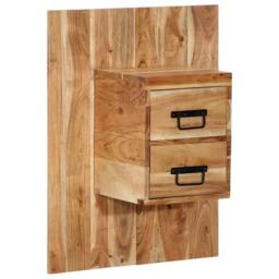 Berkfield Home Bedside Cabinet 60x32x80 cm Solid Wood Acacia in Brown - Size: 60 x 32 x 80 cm - thumbnail 3