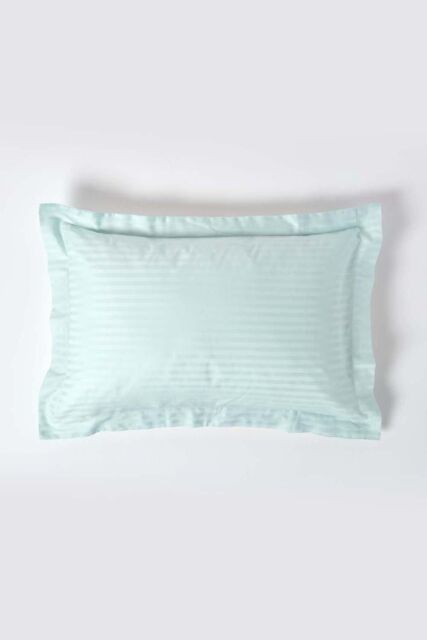 Homescapes Egyptian Cotton Satin Stripe Oxford Pillowcase 330 TC in Blue - image 1