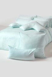 Homescapes Egyptian Cotton Satin Stripe Oxford Pillowcase 330 TC in Blue - thumbnail 5