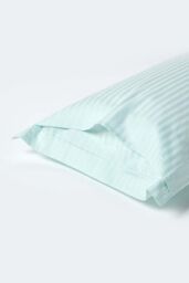 Homescapes Egyptian Cotton Satin Stripe Oxford Pillowcase 330 TC in Blue - thumbnail 3