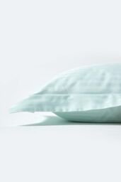 Homescapes Egyptian Cotton Satin Stripe Oxford Pillowcase 330 TC in Blue - thumbnail 2