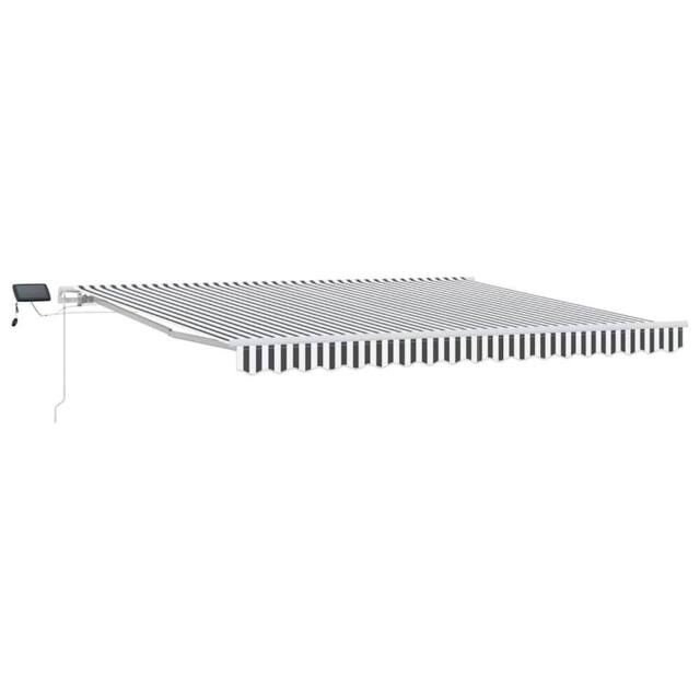 Berkfield Home Manual Retractable Awning with LED Anthracite&White 400x300 cm in Black - image 1