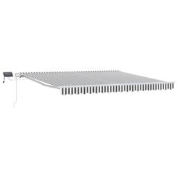 Berkfield Home Manual Retractable Awning with LED Anthracite&White 400x300 cm in Black - thumbnail 1