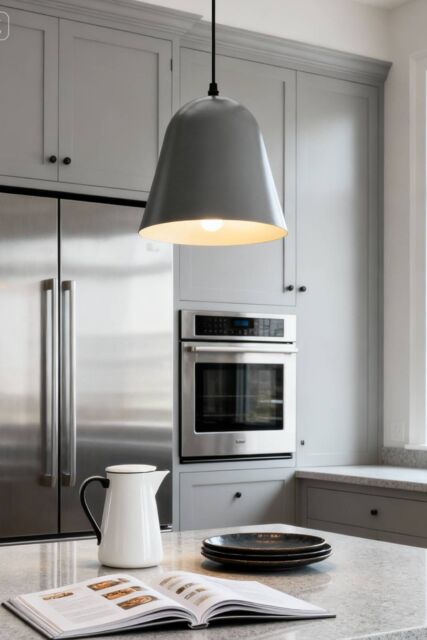 Living and Home E27 Metal Lampshade Ceiling Pendant Light in Light Stone - image 1