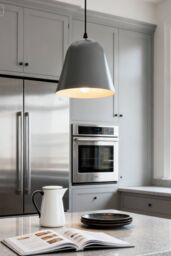 Living and Home E27 Metal Lampshade Ceiling Pendant Light in Light Stone - thumbnail 1