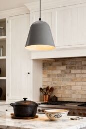 Living and Home E27 Metal Lampshade Ceiling Pendant Light in Light Stone - thumbnail 2