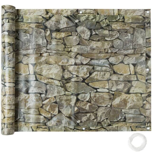 tectake Balcony & garden privacy screen (type 1) in Stone - image 1