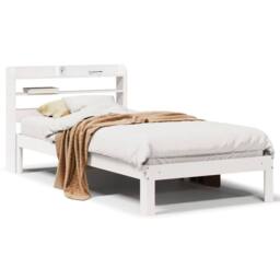 Berkfield Home Bed Frame with Headboard without Mattress White 90x200 cm - thumbnail 1