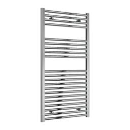 Bathroom Kingdom Diva Chrome Straight Heated Towel Rail 1200x600 in Silver