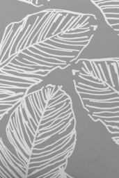 Fusion 'Matteo' Hand Drawn Leaf Print Filled Cushion 100% Cotton in Grey - Size: 43 cm x 43 cm - thumbnail 3