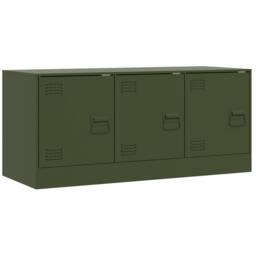 Berkfield Home TV Cabinet Olive Green 99x39x44 cm Steel - Size: 99 x 39 x 44 cm