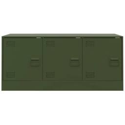 Berkfield Home TV Cabinet Olive Green 99x39x44 cm Steel - Size: 99 x 39 x 44 cm - thumbnail 6
